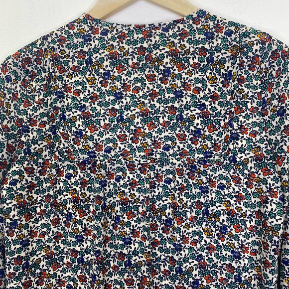 J.Crew Floral Print Dress Firey Sunset Relaxed Fit Ruffled Feminine Womens XXS - Picture 10 of 13